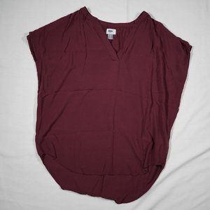 Old Navy Loose Fit Sleeveless Shirt Maroon